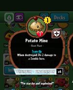 Potato Mine's statistics