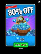 An advertisement gems sale featuring Impfinity