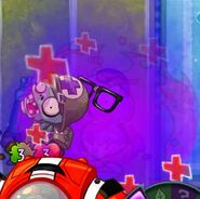 Coffee Zombie being healed by a Medic