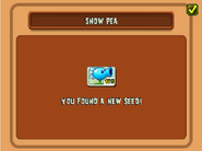 The player got Snow Pea (Java version)