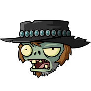 Poncho Zombie's head as a sticker in Plants vs. Zombies Stickers