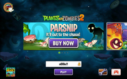 An advertisement featuring Parsnip in the title screen