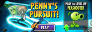 Peashooter in an advertisement for Penny's Pursuit in the main menu