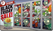 Santa Treasure Yeti in an ad for a Black Friday sale for Plants vs. Zombies 2 posted on the Plants vs. Zombies Facebook page