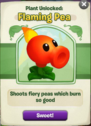 The player got the Flaming Pea