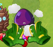 Gardening Gloves being used on Poison Mushroom, note that it's tinted gray due to a glitch