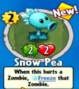 The player receiving Snow Pea from a Premium Pack