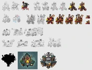 Concept art for Steam Zombot and its podium