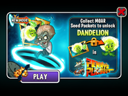 An advertisement for collecting seed packets to unlock Dandelion in Penny's Pursuit