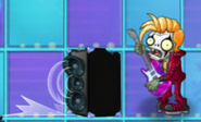 Bass Zombie next to his speaker