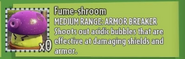 Fume-shroom's stickerbook description in Garden Warfare 2