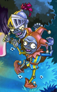 Knight Zombie and Jester Zombie on the Dark Ages map