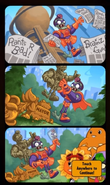 The first comic strip with the theme of Super Brainz in the plant mission "Zombopolis Apocalypse" (old)