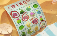 Bingo card received after beating Big Wave Beach - Day 15.