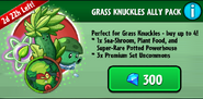 Plant Food on the advertisement for the Grass Knuckles Ally Pack