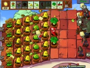 The Bungee Zombie's shadow marks the location of a roof ambush zombie (right)