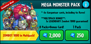 Surprise Gargantuar on the advertisement for the Mega Monster Pack