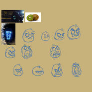 Some more doodles of Kiwibeast. The doodles come with a photo of a real Kiwi as well! Oh, and some kind of monster