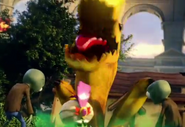 3D Bananasaurus Rex roaring in the release trailer