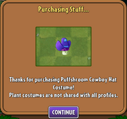 Purchasing Puff-shroom's costume