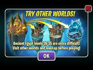 A message that pops up indicating that later levels in Ancient Egypt are extra difficult.