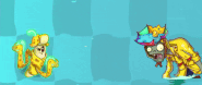 Dealing no damage to Raincoat Zombie (animated)