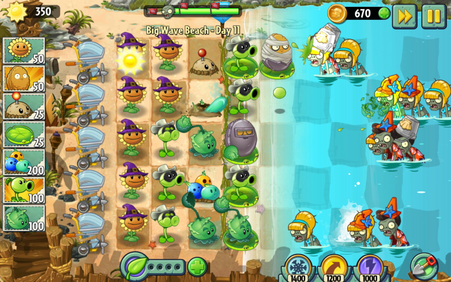 Big Wave Beach - Day 15, Plants vs. Zombies Wiki