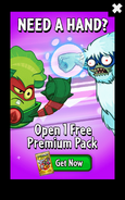 Grass Knuckles and Brain Freeze in the "Free Premium Pack" advertisement