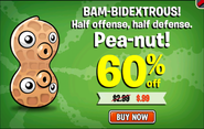 Pea-nut advertisement advertising it is 60% off