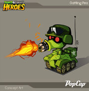 Scrapped design of Gatling Pea (Plants vs. Zombies Heroes)