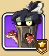 Weasel Hoarder's icon that appears when about to play a level including her at Level 4