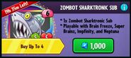 An advertisement featuring Zombot Sharktronic Sub in store