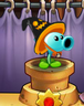 Snow Pea (witch hat with jack-o-lantern face)