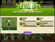 Goo Peashooter reaching Level 2