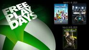 An Advertisement for Plants vs. Zombies: Battle for Neighborville being on Xbox Live Free Play Days