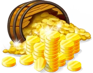 A barrel of coins