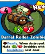 The player receiving Barrel Roller Zombie from a Premium Pack