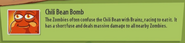 Chili Bean Bomb's stickerbook description in Garden Warfare 2
