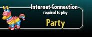 A message telling the player that they do not have an internet connection to play Piñata Party