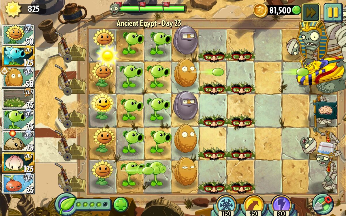 Plants vs Zombies 2 Chinese Version - Part 1: Ancient Egypt Day 1 to Day 3  