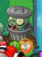 Gigantic Trash Can Zombie tinted gray due to two glitches at once