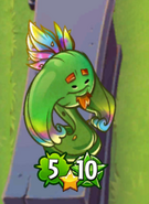 Soul Patch that attacks with his health instead of his strength due to Pecanolith's ability, note the health icon due to Soul Patch having 2 traits