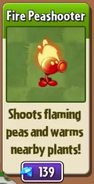 Fire Peashooter in the shop with her beta cost