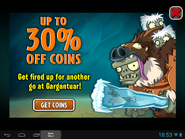 Promotinal ad offering 30% discount purchase of coins