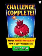 Atomic Bombegranate on an advertisement for the Early Access Bundle after its Daily Challenge has been completed