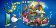 Crazy Dave in a promotional image for Happy New Year 2022 from Plants vs. Zombies Twitter