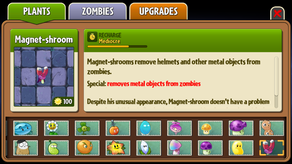 magnetshroom plants zombies 2