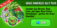 Plant Food on the advertisement for the Grass Knuckles Ally Pack