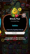 Grizzly Pear's statistics after being Conjured by Exploding Fruitcake