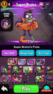 Super Brainz selected on the hero selection screen